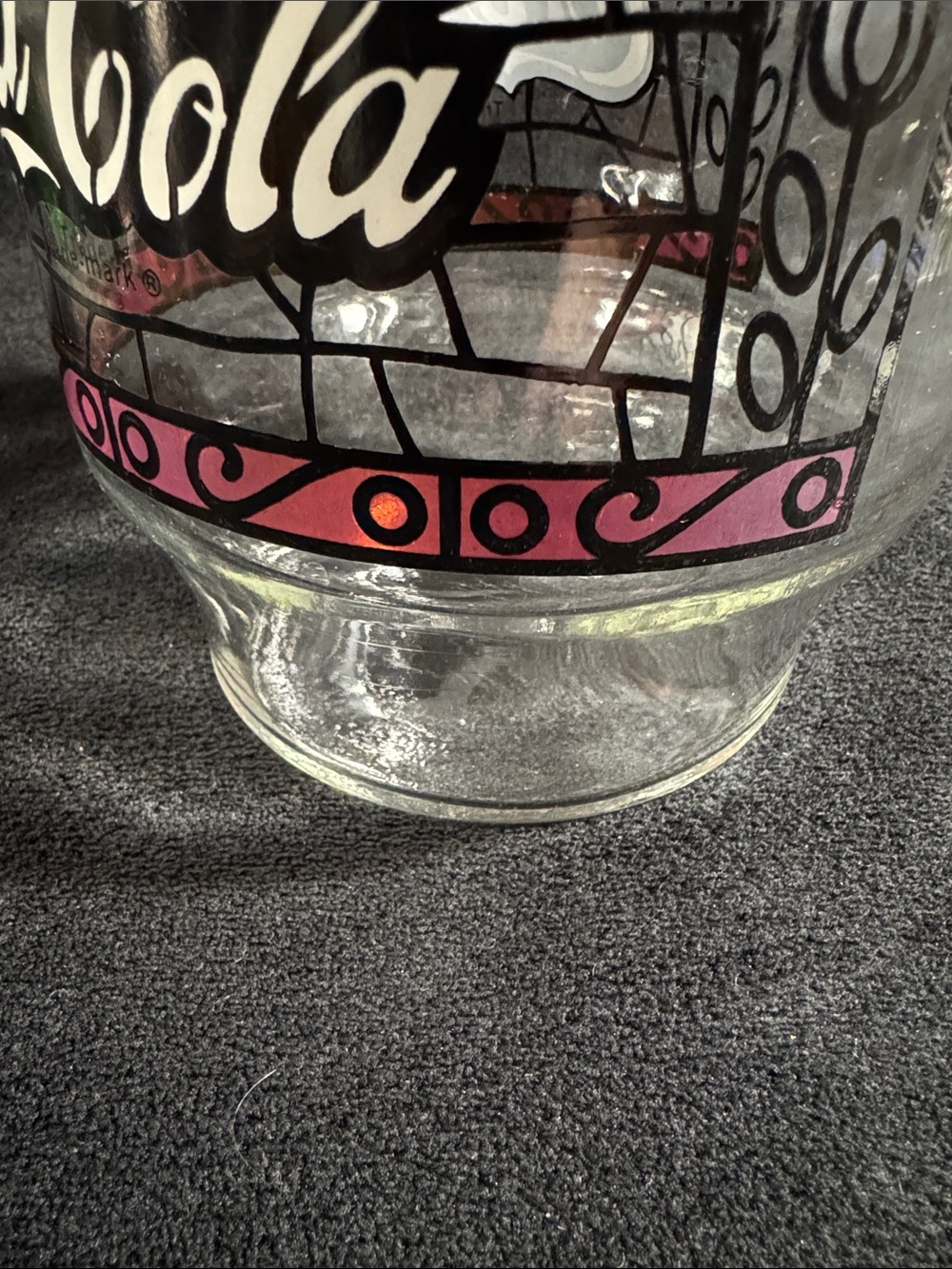 Vintage 1970s Coca Cola Tiffany-style Stained Clear Glass Pitcher - Picture 10 of 11